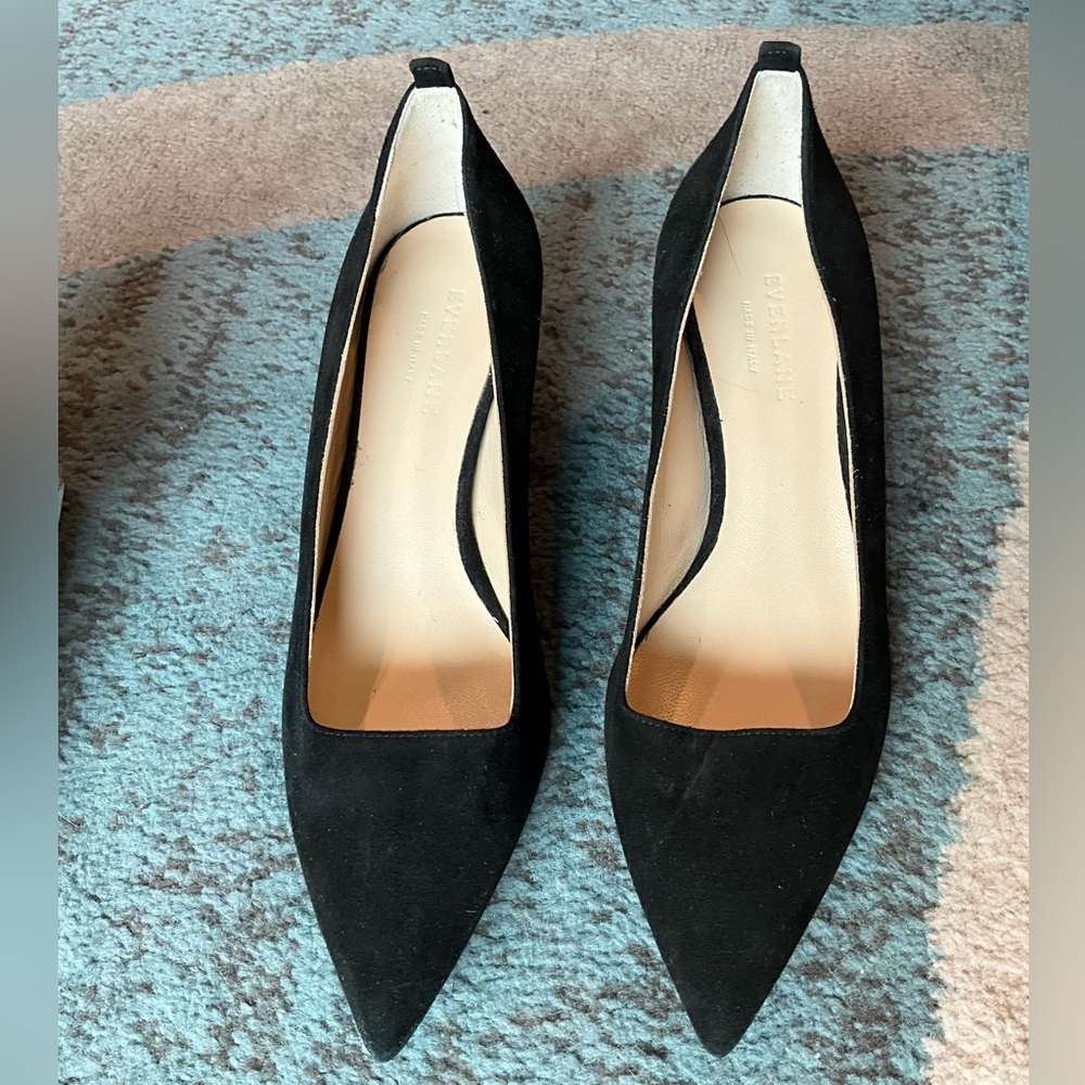 Everlane Elegant Black Suede Heels